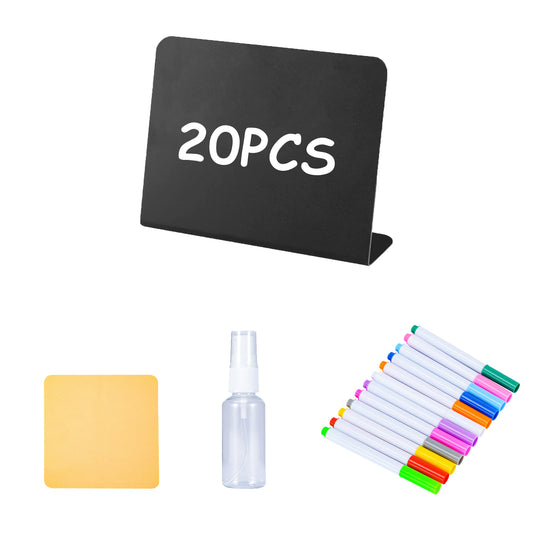 20PCS Mini Chalkboard Signs for Food, Reusable and Reserved Table Signs, Food Labels for Party Buffet, Easy to Write and Wipe Out, Catering Supplies Buffet Display, Place Cards