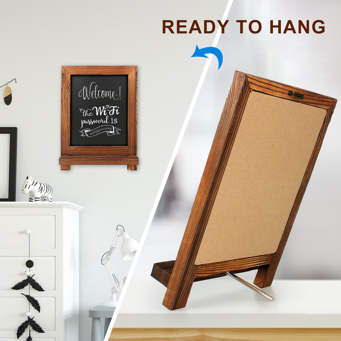 10"*14" Tabletop Stand, Small Countertop Chalkboard Easel with 8Pcs Liquid Chalk for Menu…